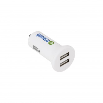 4800 mA Ładowarka samochodowa z dwoma portami USB biała Generacja M