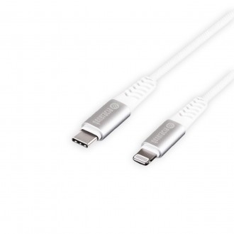 USB 2.0 Lightning - typ C 0,8 m biały PET