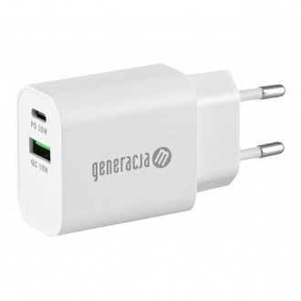 Ładowarka sieciowa 30W PD + QC (biała)